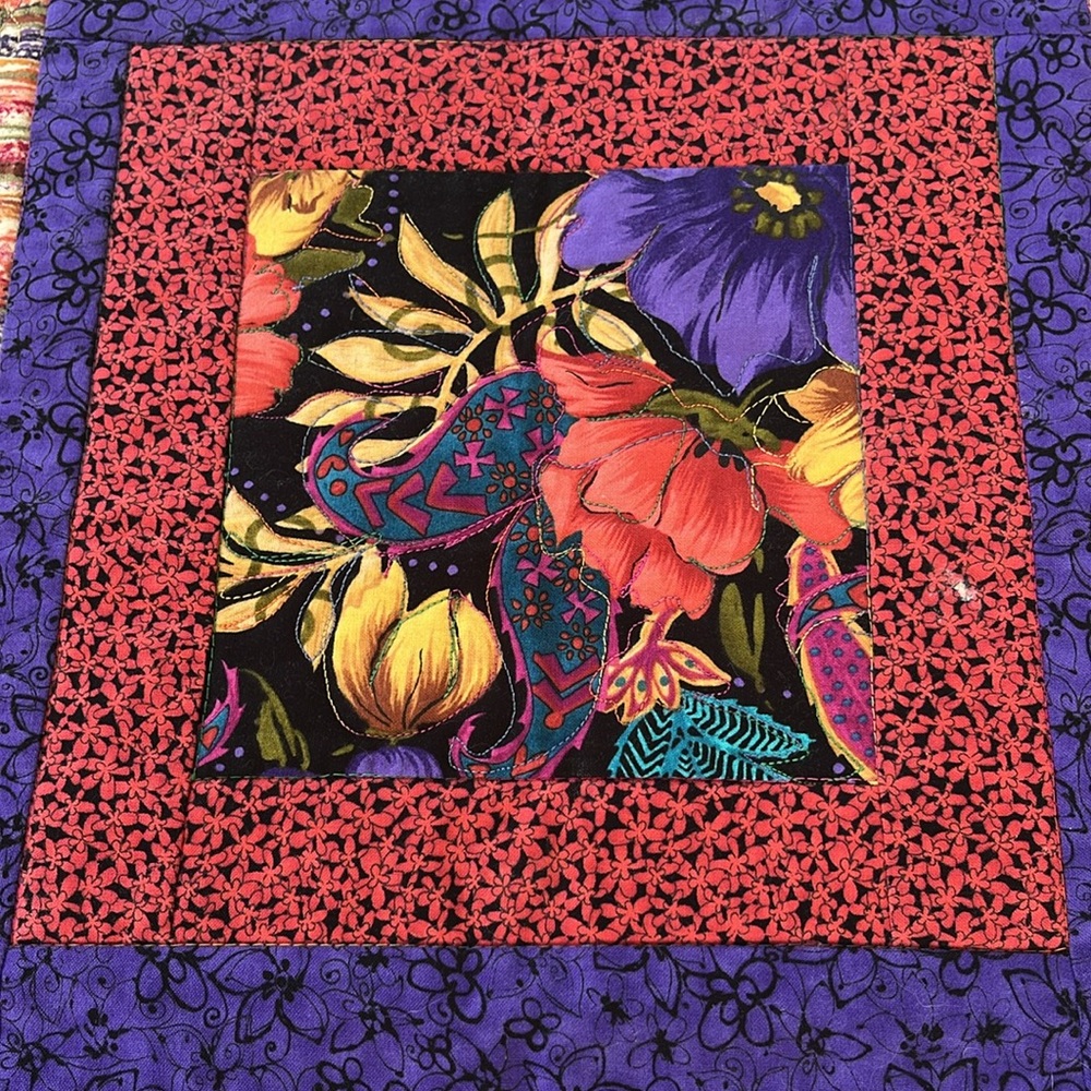 Two Sided Quilted Floral Table Runner - Picture 6 of 6